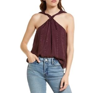 Frame Purple Eggplant Twist Front Tank Top Size Small